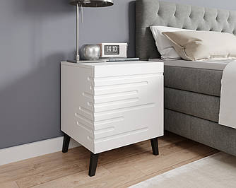 Тумба приліжкова (Комплект з 2 штук) в спальню, вітальню Nova білий матовий Cama meble