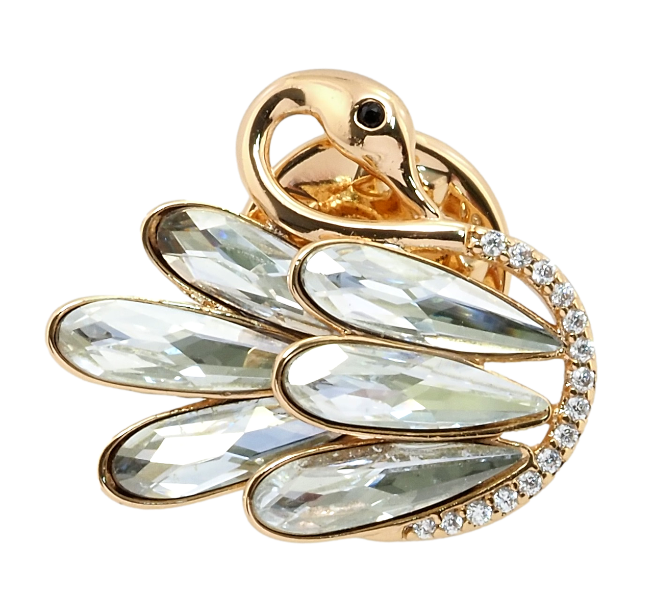 Брошка Xuping колір 18K із кристалами Swarovski "Лебідь із кристалами Moonlight"