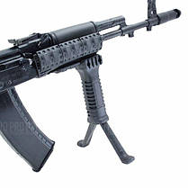 Рукоятка перенесення вогню DLG TACTICAL (DLG-066-black), Чорна, з сошками, з планкою пікатінні, висота до 220 мм, фото 6