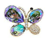 Брошь-кулон Xuping Позолота 18K с кристаллами Swarovski "Бабочка с кристаллами Erinite Shimmer и цирконием"