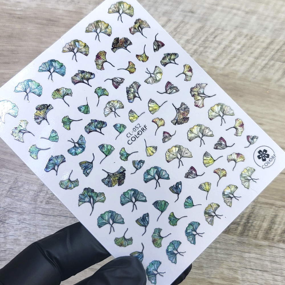 Наклейки для нігтів осінні листочки Nail stiker CL52