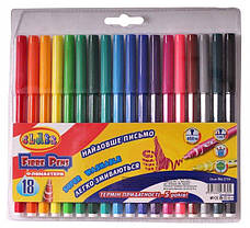 Фломастери Class Premium Легке змивання 18 кольорів 2718, вік від 3 років, утолщений пишучий вузол 1-1.5 мм