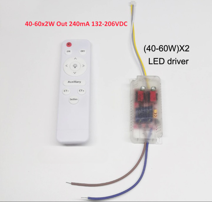 No171 Драйвер для світильника з пультом / Драйвер 40-60Wx2 out 240mA 132-206VDC (3pin - три режими)