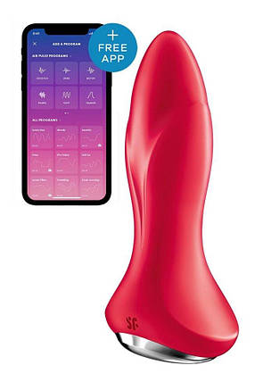 Anal Smart Vibro -Prophet з перлинним масажем сатиффайер -ротатора Plug 1+ червоний, фото 2