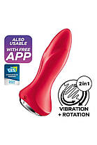 Anal Smart Vibro -Prophet з перлинним масажем сатиффайер -ротатора Plug 1+ червоний, фото 2