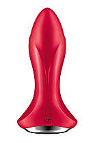 Anal Smart Vibro -Prophet з перлинним масажем сатиффайер -ротатора Plug 1+ червоний, фото 2
