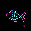 Неонова вивіска "Риба" 400х235 мм синьо-фіолетова з диммером і блоком живлення, фото 5