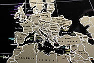 Чорна скретч-карта світу без росії My Map Perfect World (англійська мова) в тубусі, фото 7
