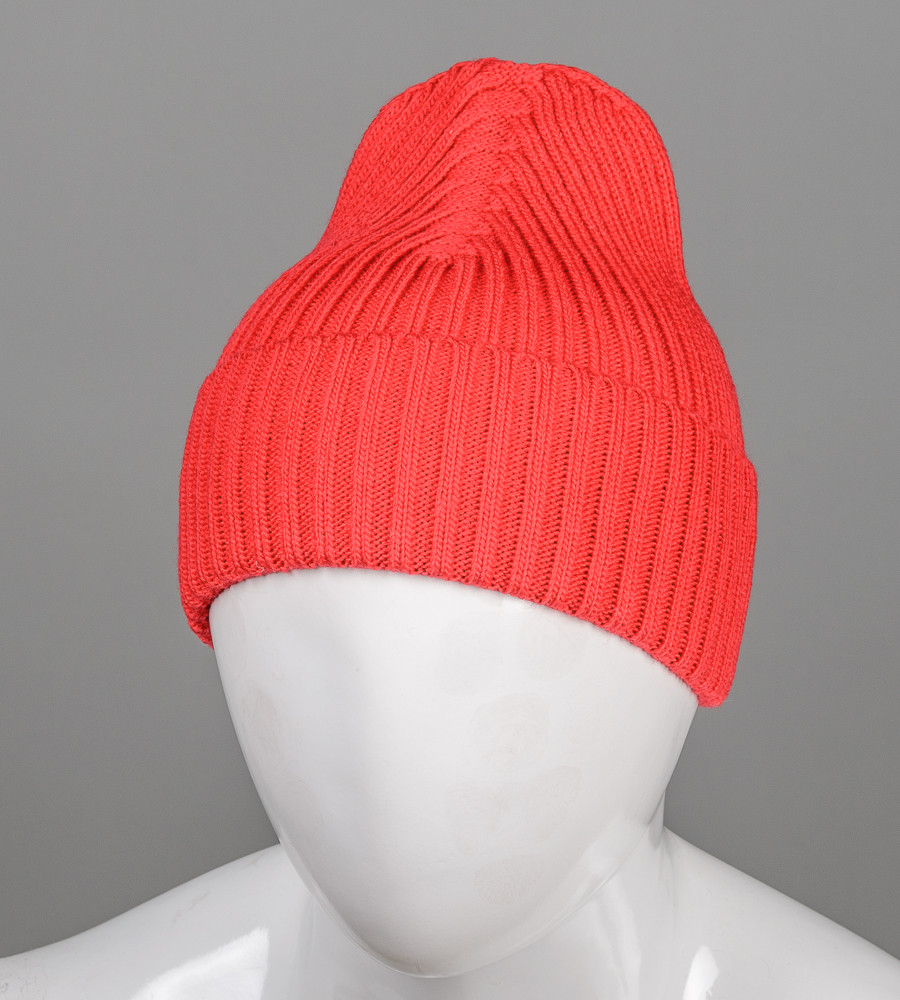 Демісезонна в'язана шапка (С2212), Червоний