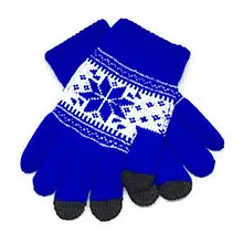 Рукавички для сенсорних екранів Gloves with ornament Light Blue