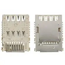 Конектор SIM Samsung G355, G900, i9300i, N7520, LG D850, LS902, 24 з конектором карти памяті (High