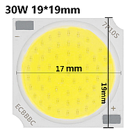 Cob LEd 10w (10-25W) 19 мм. DC 66-72V 140mA 4000K Круглий Світлодіод 10 вт 24 кристала COB