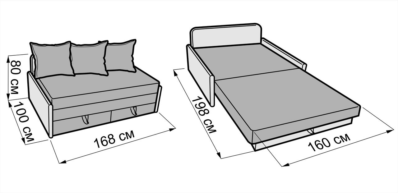 Раскладной выкатной диван без былец Омега 160 см / 1,6 ТМ Ribeka - фото 4 - id-p36505019