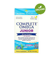 Nordic Naturals, Complete Omega Junior, Омега 3-6-9, лимон, 283 мг, 90 мини-капсул