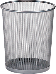 Кошик для паперів, 19 л, круглий, металевий, сріблястий