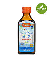 Carlson, Рыбий жир для детей, омега детская, натуральный Апельсиновый вкус, 800 мг, 200 мл
