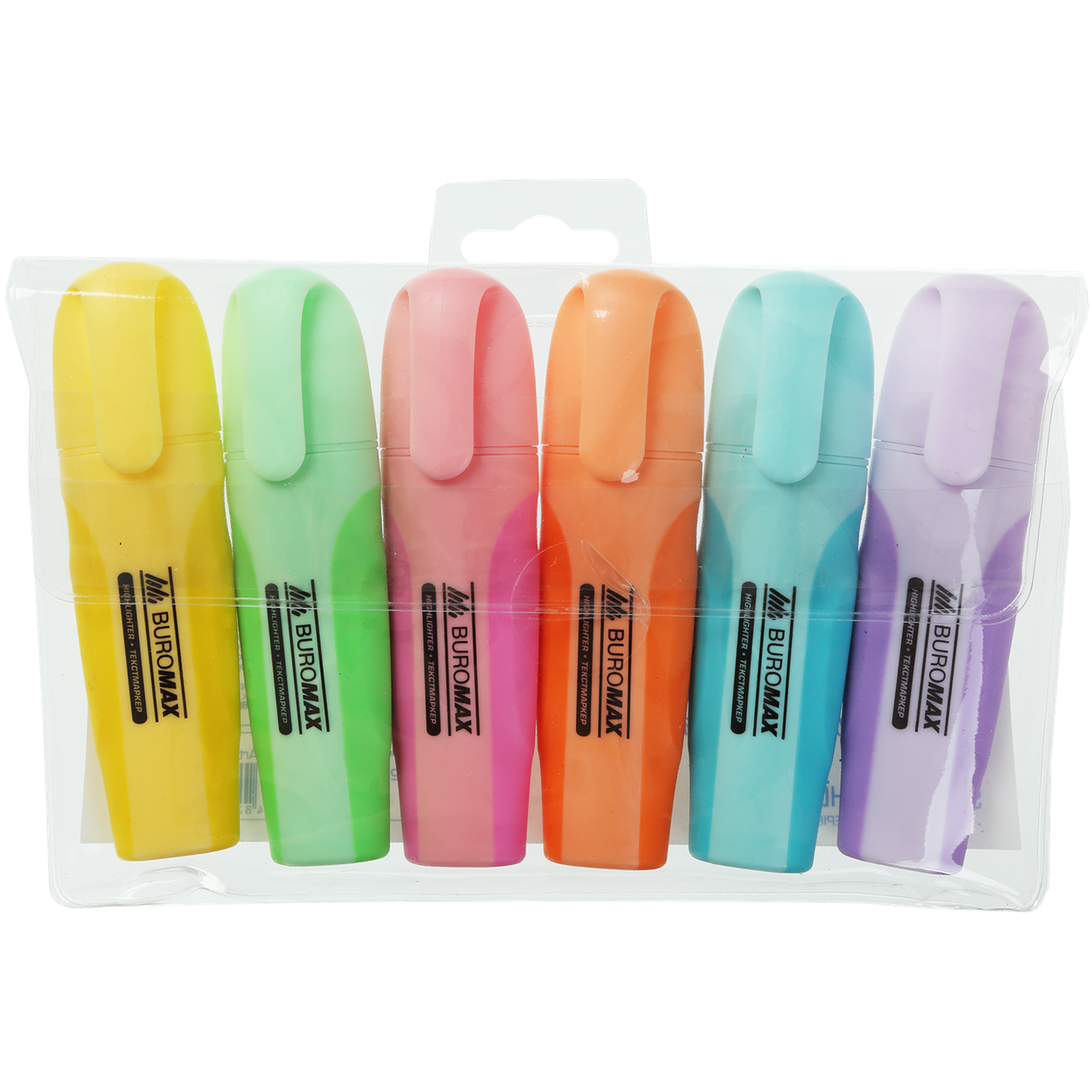 Набір з 6-ти текст-маркерів PASTEL, з гумовими вставками, 2-4 мм, фото 1
