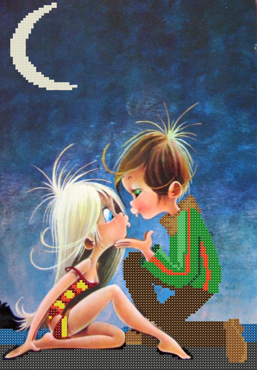 Схема для вишивки бісером ,, Кохання під Місяцем ,, Сб-4-1002, фото 1