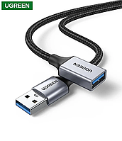 Кабель удлинитель USB 3.0 с нейлоновой оплеткой 5Gbs Ugreen US115 (1-2m) Aluminium Case NEW