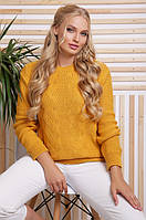 Ексклюзивний светр у великому розмірі гірчиця 48-54
