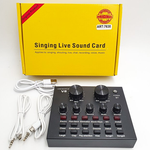 Звуковая карта аудио внешняя V8 | Аудиокарта для блогеров, стримеров ...