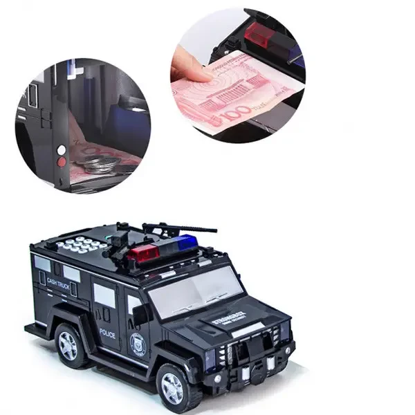 Машинка поліцейська сейф-копилка з кодовим замком і відбитком CASH TRUCK