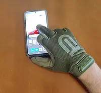 Тактические перчатки военные с пальцами c тачем размер M олива XL