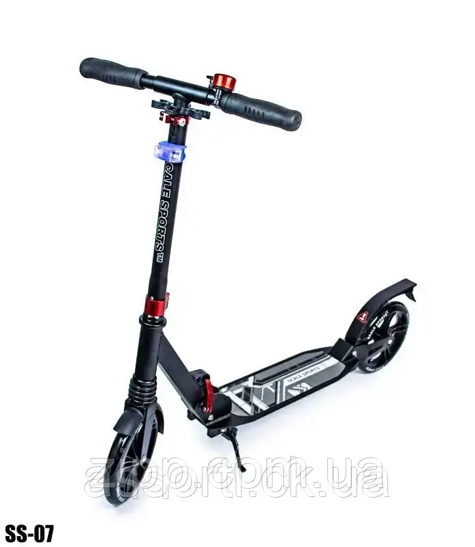 Двоколісний Самокат Scale Sports SS-07 Black Led-ліхтарик