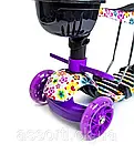 Самокат Scooter 5в1 з малюнком Фіолетовий Квітка, фото 3