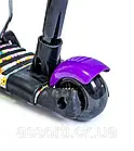 Самокат Scooter 5в1 з малюнком Фіолетовий Квітка, фото 5
