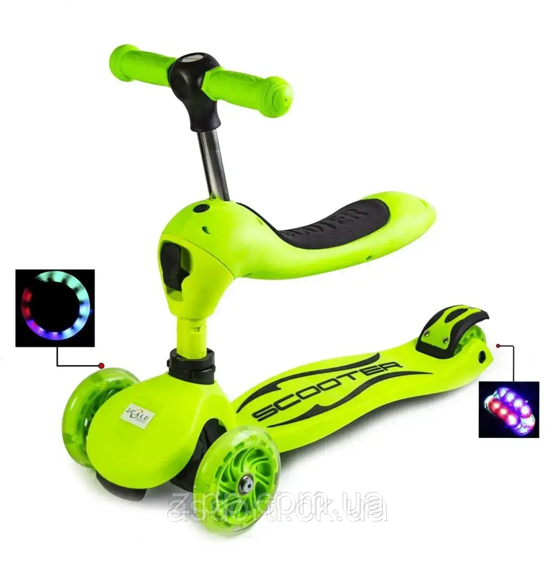 Самокат-трансформер Scale Green Sports