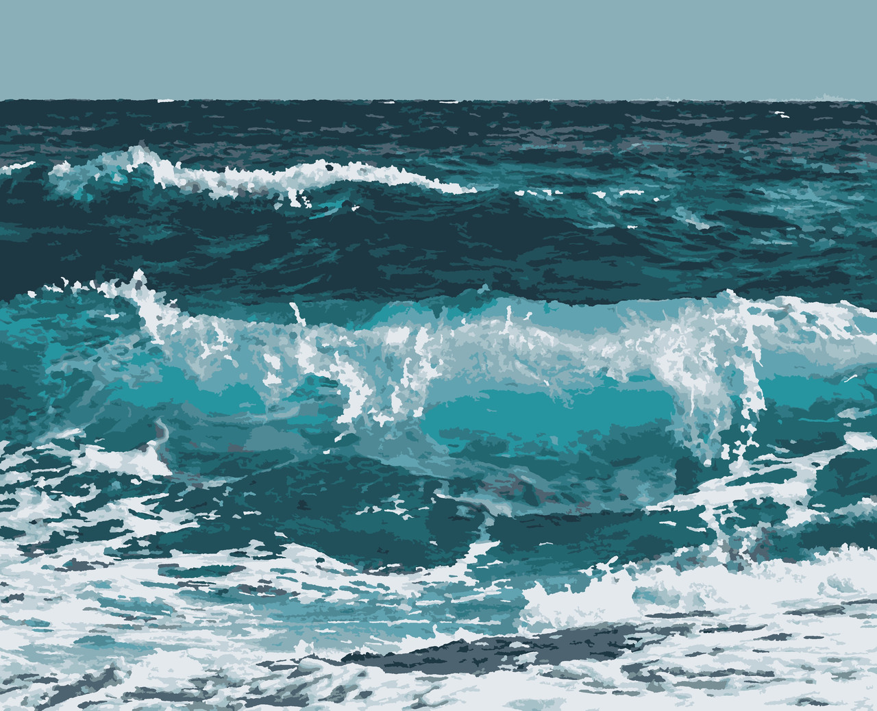 Картини за номерами 40×50 см Море. Шум хвиль