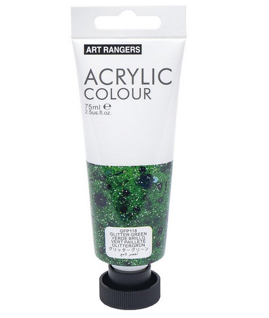 Акрилова фарба Art Ranger "Glitter green" пласт туб 75мл