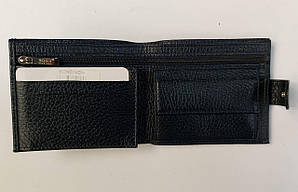 Чоловічий портмоне «Bond» чорного кольору з застібкою на кнопку