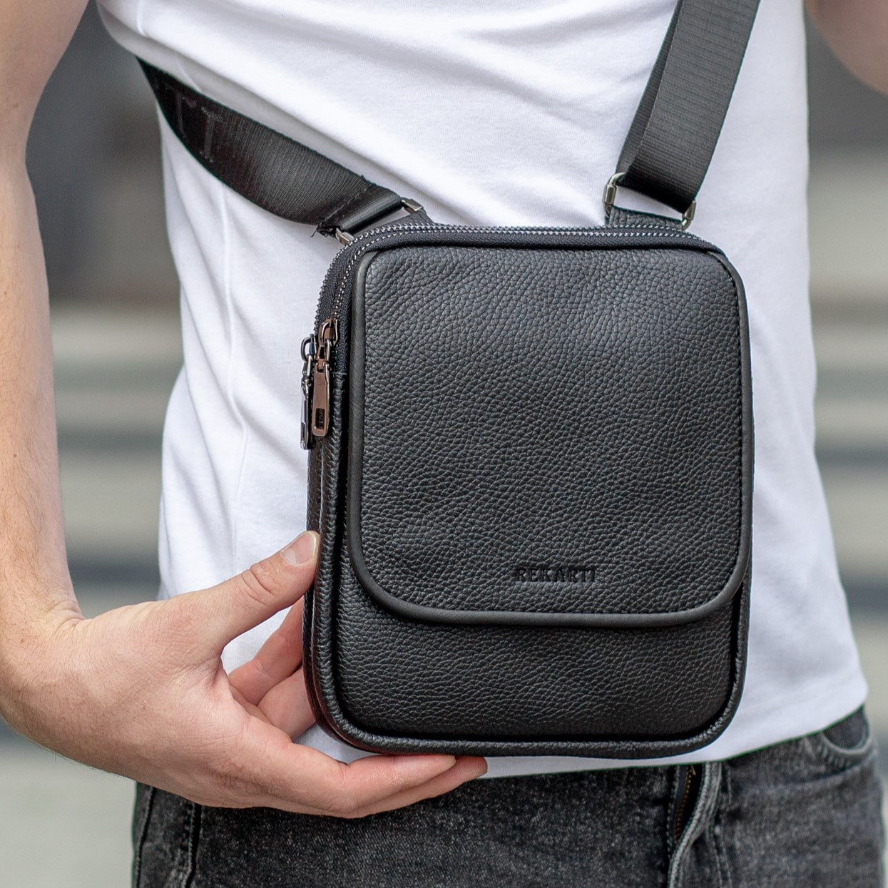 Кожаний месендджер через плече Tiding Bag TD-200449