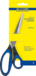 Ножиці, 210 мм, асиметр.ручки, з син.гум.вставками, чорні