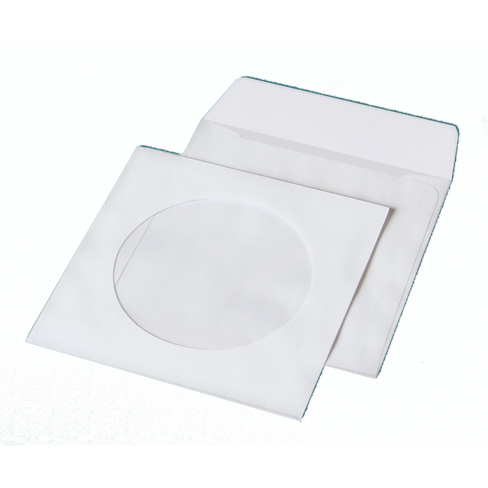 Конверт для CD (124х124мм) білий НК з вікном (Термоупаковка), фото 1