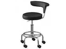 Стільчик майстра зі спинкою поворотний стілець для стоматолога косметолога на коліщатках мод.124
