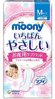 Unicharm Послеродовые прокладки MOONY Birth Care Pads (разм M, 40см) 10шт (с крылышками)