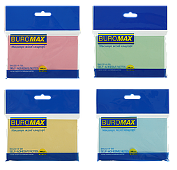 Блок паперу для нотаток , 76х127 мм, 100 арк., 4 кол. асорті