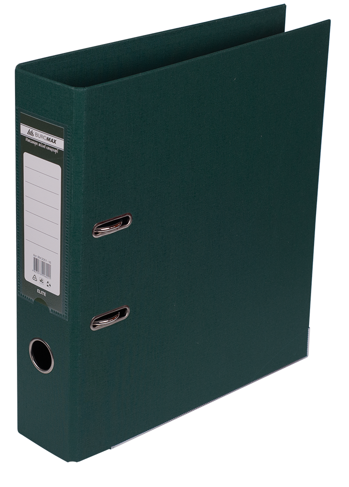 Папка-реєстратор двостороння ELITE, А4, ширина торця 70 мм, темно-зелена, фото 1