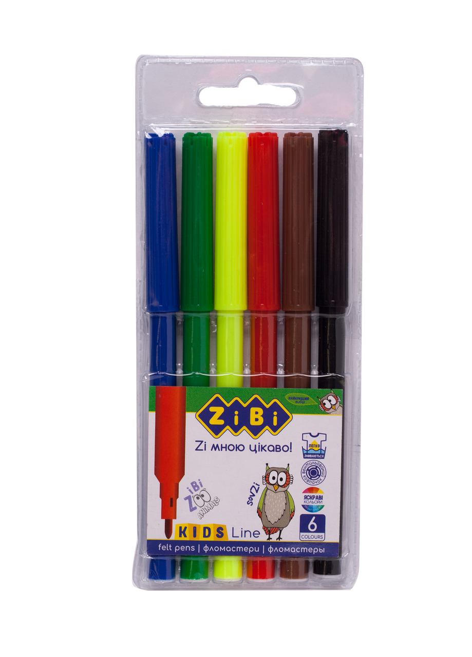 Фломастери на водній основі, 6 кольорів, KIDS Line, фото 1