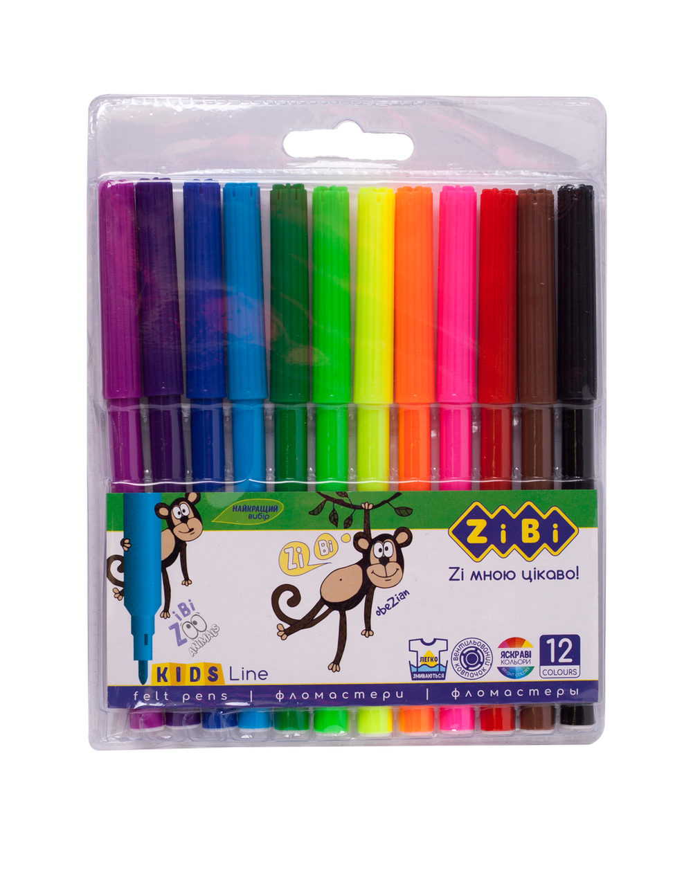 Фломастери на водній основі, 12 кольорів, KIDS Line, фото 1