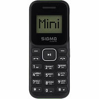 Кнопковий телефон Sigma mobile X-style 14 MINI black-green (UA UCRF)
