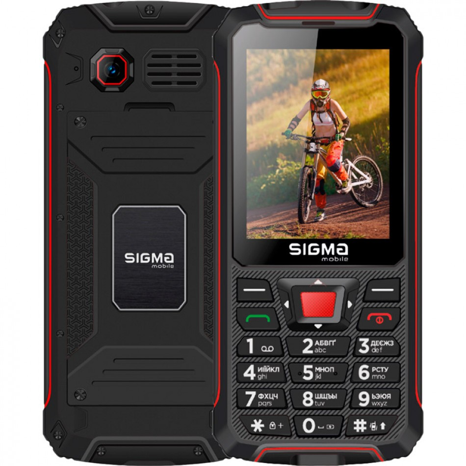 Захищений кнопковий телефон Sigma mobile X-treme PR68 Black-red (UA UCRF)