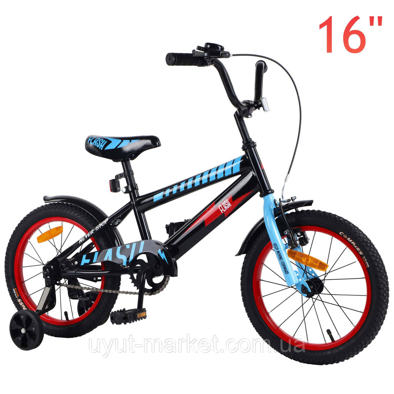 Двухколесный Детский Велосипед 16" от 4-6лет, TILLY FLASH T-216410 ...