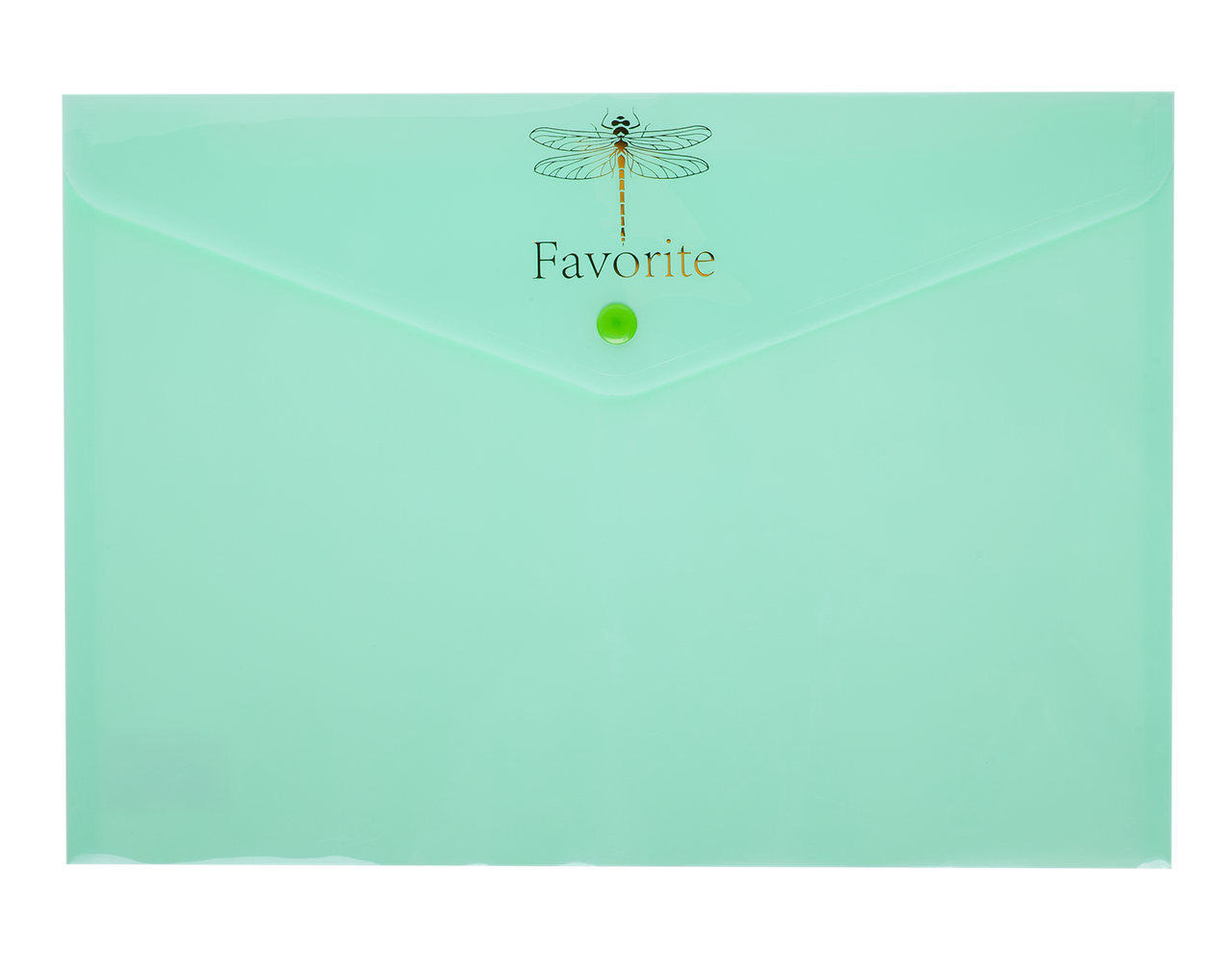 Папка-конверт на кнопці FAVOURITE, PASTEL, А4, м'ятна, фото 1