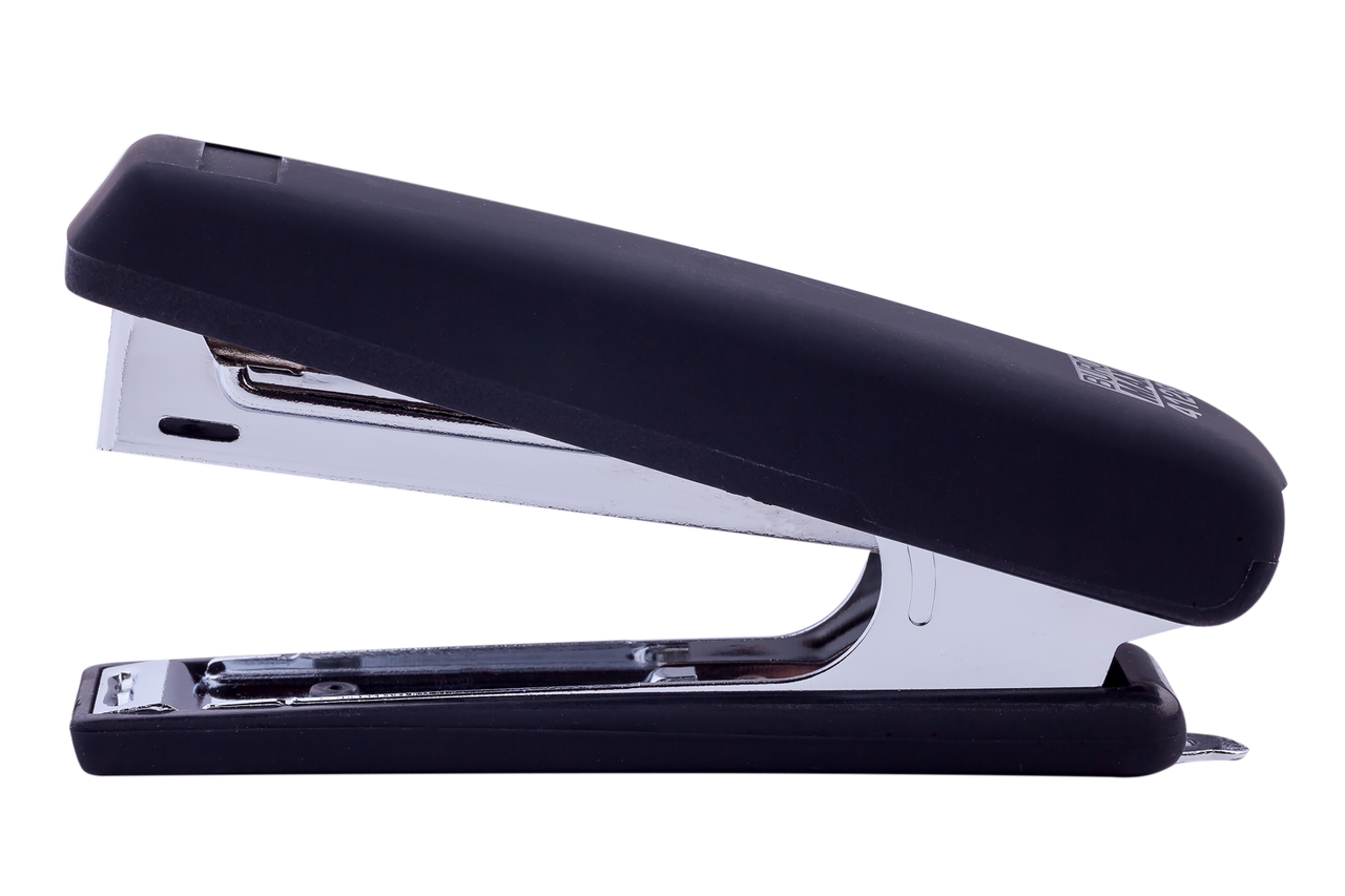 Степлер пластиковий, RUBBER TOUCH, 12 арк., (скоби №10), 107х25х54 мм, чорний