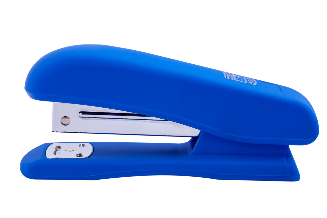 Степлер пластиковий, RUBBER TOUCH, 20 арк., (скоби №24; 26), 127х54х33 мм, синій