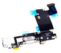 Шлейф для iPhone 6S з роз'ємом зарядки, коннектором навушників і мікрофоном білий